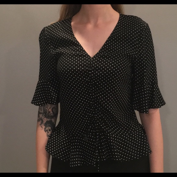 Cute black and white polka-dot blouse - Picture 2 of 5